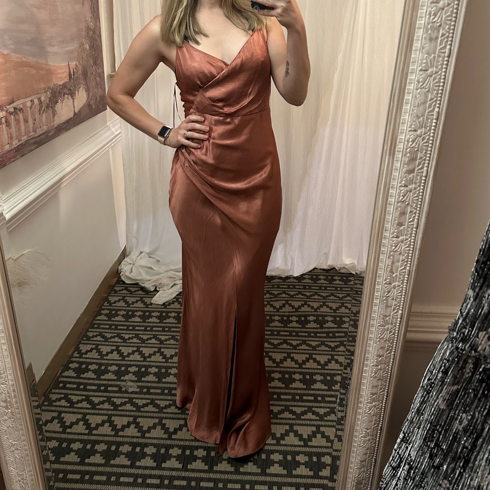 Formal Copper Floor Length Dress